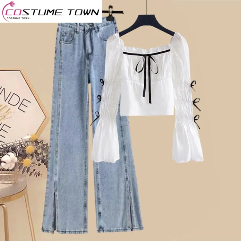 Большой женский весенне-летний комплект 2023 новинка облегающая модная рубашка