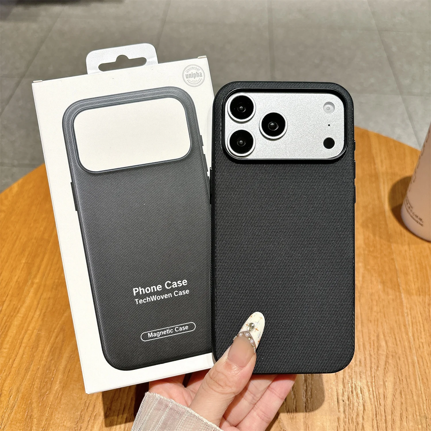 Фото Оригинальный чехол Tech Woven для iPhone 17 Air 16 15 Plus 14 13 12 11 Pro Max с магнитной технологией MagSafe, матовая задняя крышка TechWoven №1