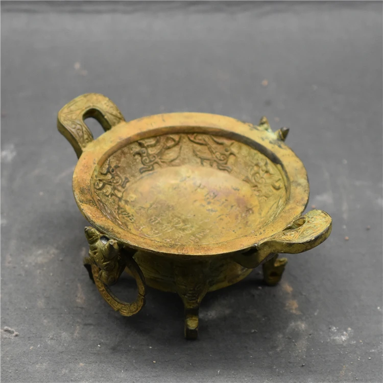 Пекинская бронзовая посуда Западная династия Чжоу лай-Сковорода табличка с
