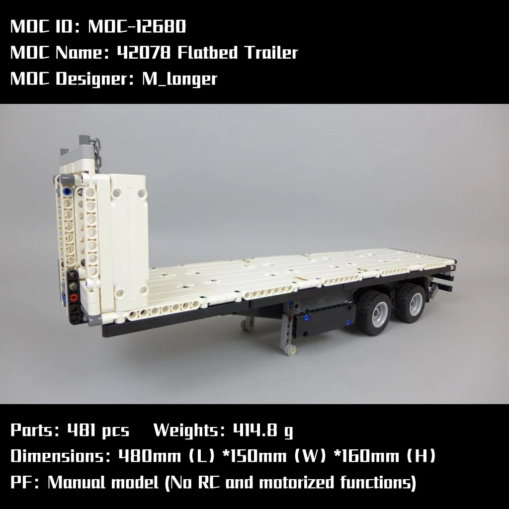 

MOC-12680 42078 Electronic Drawing of 481PCS Domestic Building Blocks for Flat Trailer