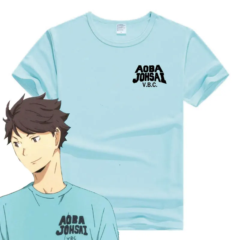 

Японское Аниме Haikyuu! Женская/мужская футболка для косплея Oikawa Tooru, летняя повседневная футболка с коротким рукавом для студентов, топы в подарок