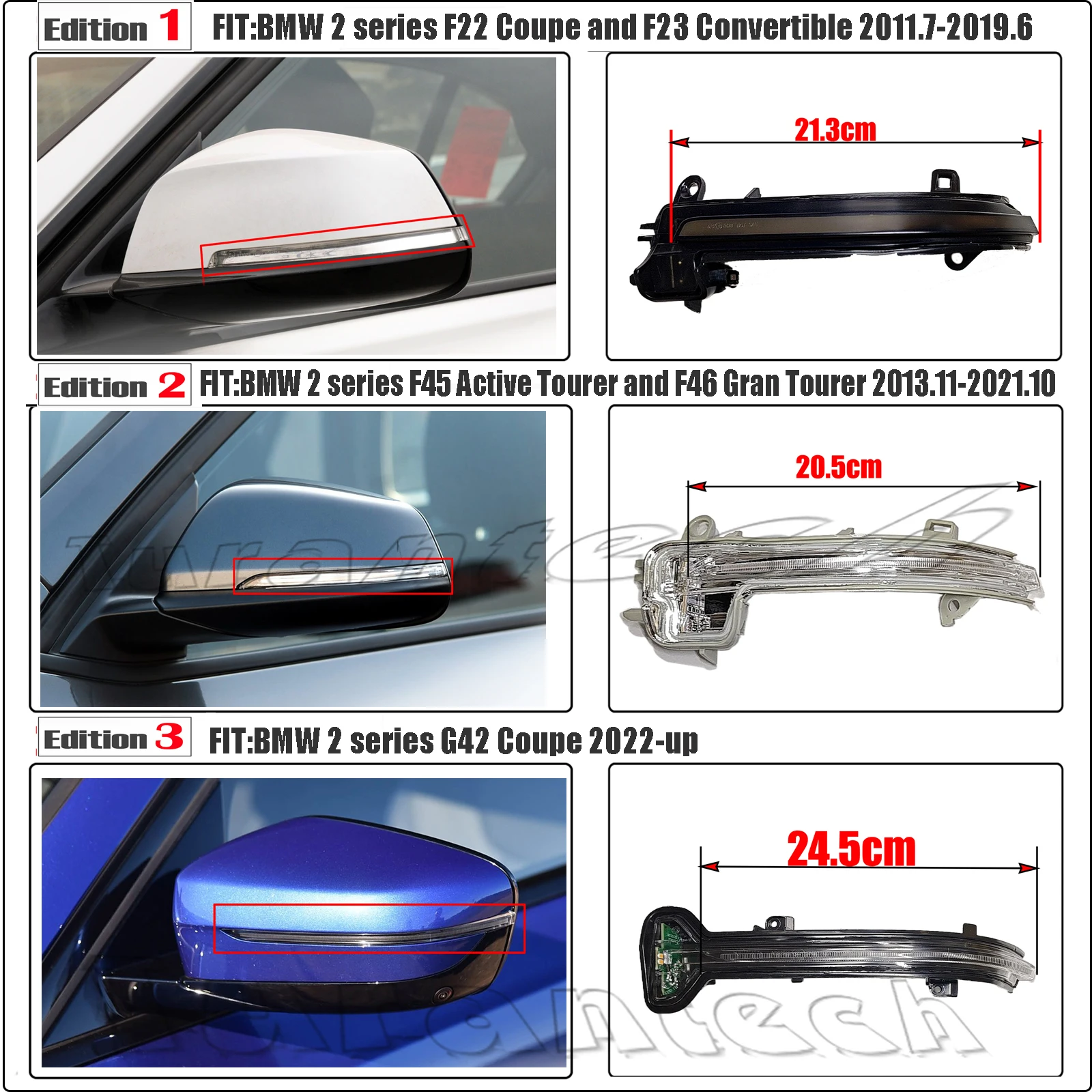 2 шт. указатель поворота для BMW серии 218i 220i 220d 220dx 218d 225d 228i 230i 230ix M235ix M240iX Янтарный