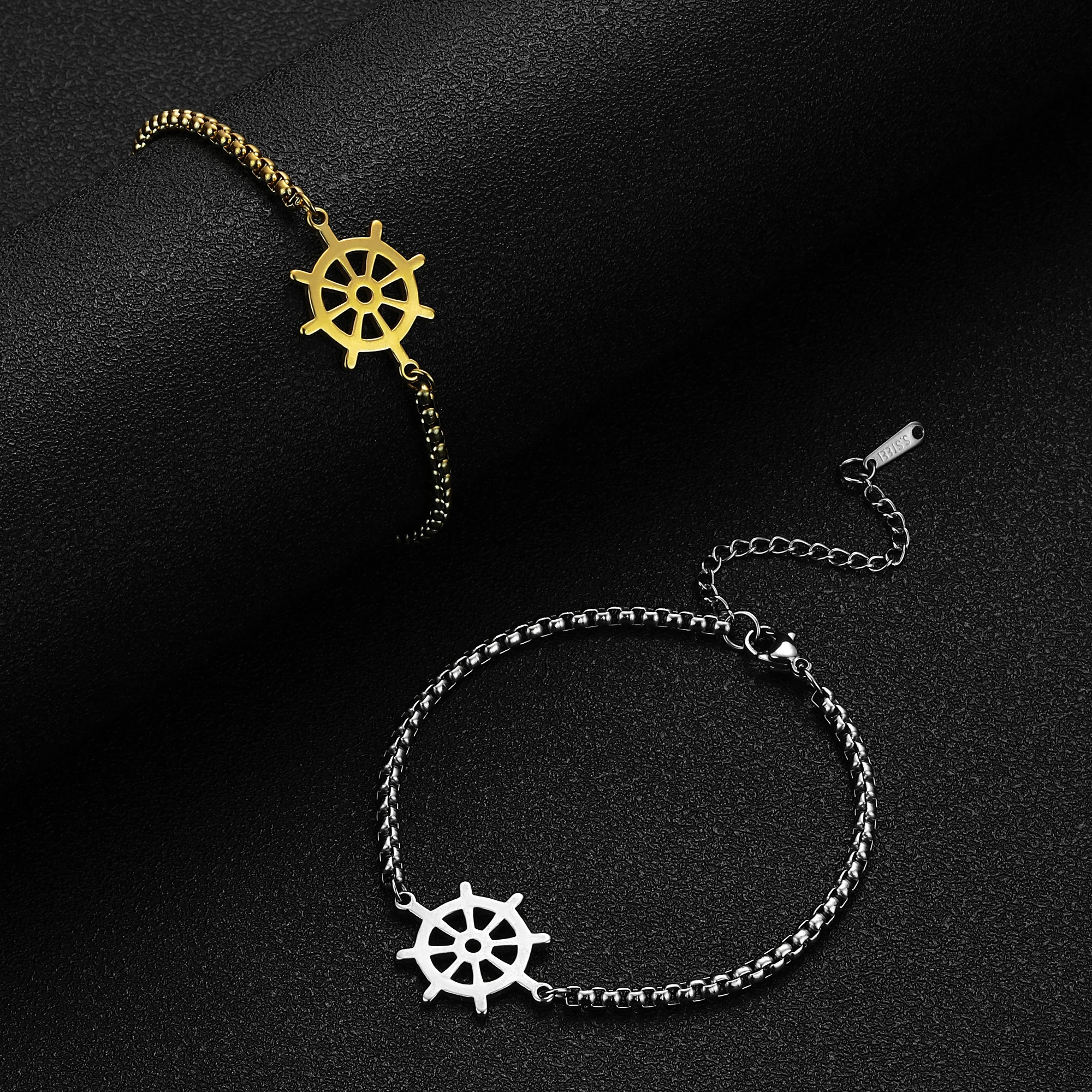 

Jeshayuan Unique Stainless Steel Rudder Bracelets Jewelry Women Party Gift Box Chain Bracelets Pulseras Mujer