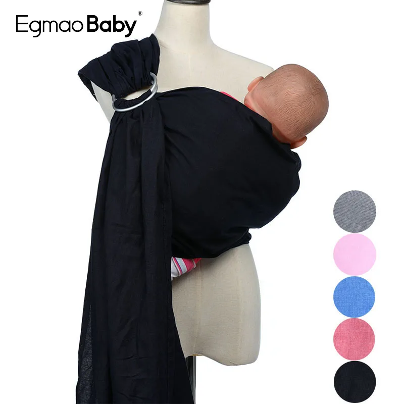 Baby Ring Sling Carrier Lightweight Breathable Line Fabric Baby Wrap For Infant Newborn Kids & Toddlers Soft Sling For Summer