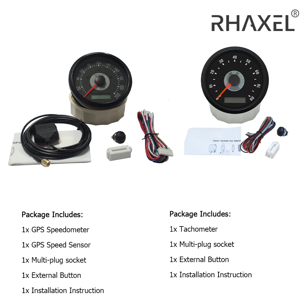 Xla dalmierze zestaw 85mm prędkościomierz GPS 160MPH obrotomierz 0-8000 obr./min z czerwonym żółtym podświetleniem do łodzi motorowej Auto 12V