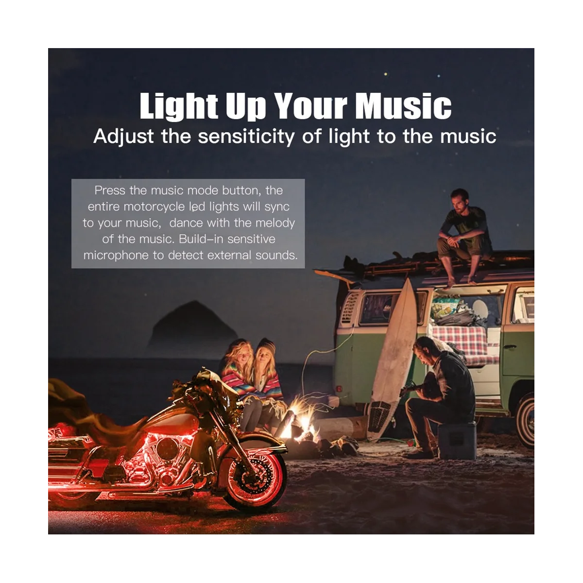 12 шт. водонепроницаемые светодиодные ленты для мотоцикла