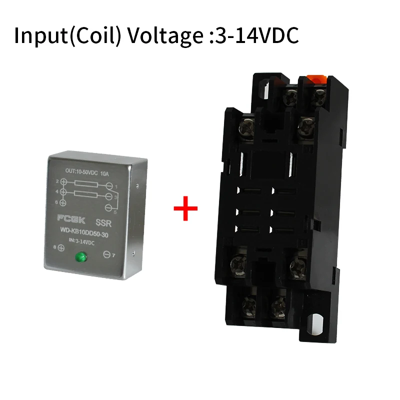 

Нормально закрытое маленькое DIN-реле SSR 10A твердотельное реле от постоянного тока до постоянного тока 5 в 12 В 24 в 48 в