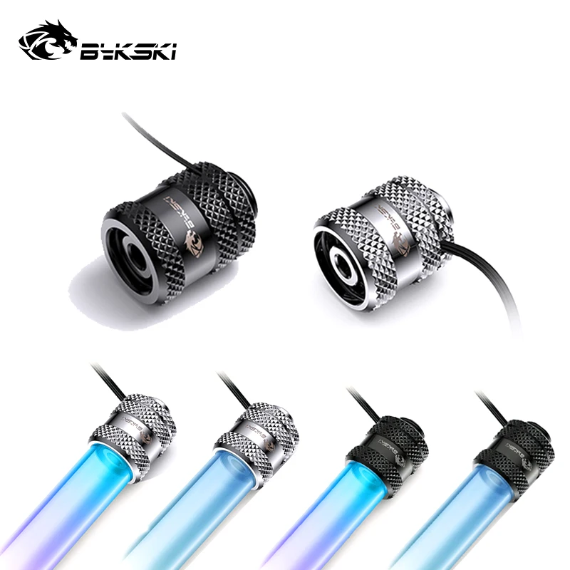 

Bykski RGB Hard Tube Fitings For OD14mm OD16mm PETG Acrylic Rigid Metal Pipe,G1/4 PC Water Cooling Connector Adapter 12V/5V ARGB