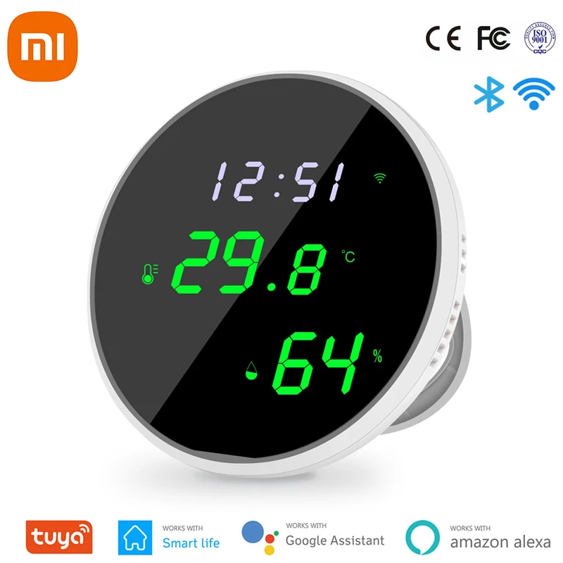 

Термостат Xiaomi Tuya Smart Life, гигрометр с Wi-Fi, сенсором и ЖК-дисплеем, датчик влажности и температуры