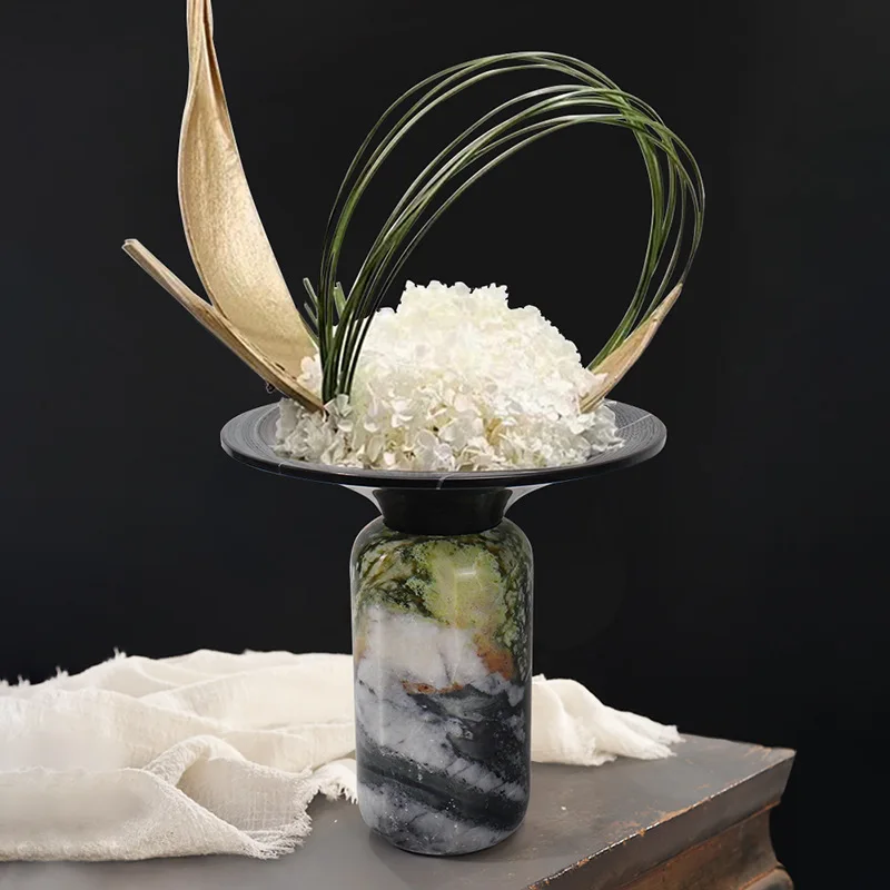 Современный натуральный мраморный камень трехмерная l-образная труба декор для