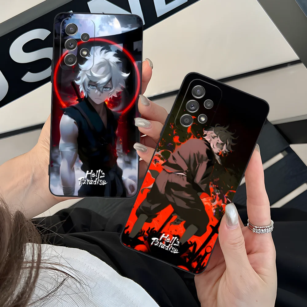 Чехол для телефона Hell's Paradise Gabimaru Samsung Galaxy A73 72 71 70 56 55 54 53 52 36 35 34 23 16 15 5G черный