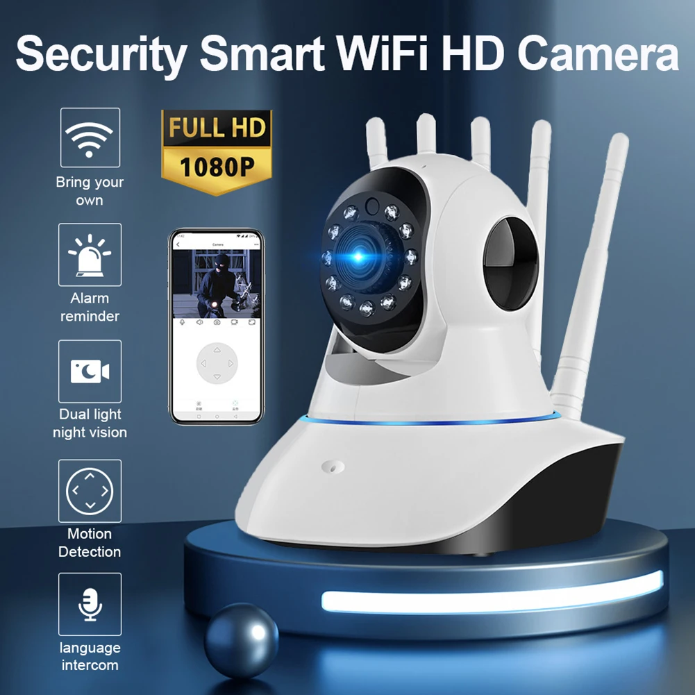 

720P 1MP Security Baby Pet Monitor Two-way Voice 360 HD Baby Pet Monitor Motion Detection Security Video Camera with Memory Card