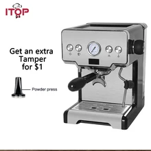 ITOP 15 바 이탈리아 반자동 커피 메이커 카푸치노 우유 버블 메이커 에스프레소 커피 머신 홈 라떼 IT-CRM3605