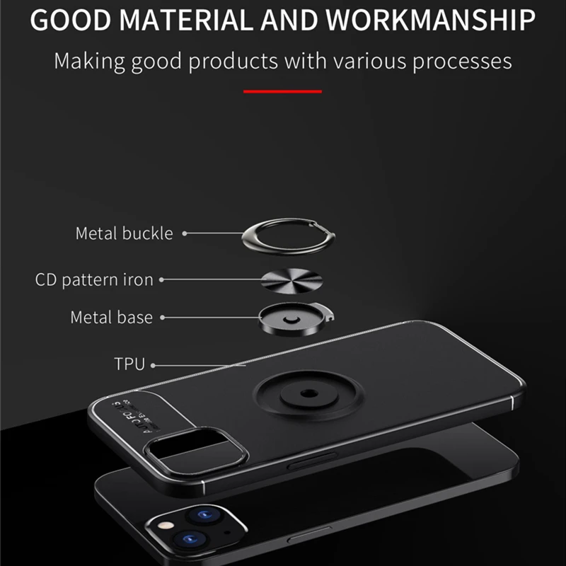 For Cover iPhone 14 Case For iPhone 14 13 11 12 Pro Max Soft Ring Magnetic Holder For Cover iPhone X XR XS Max 6 6S 7 8 Plus SE