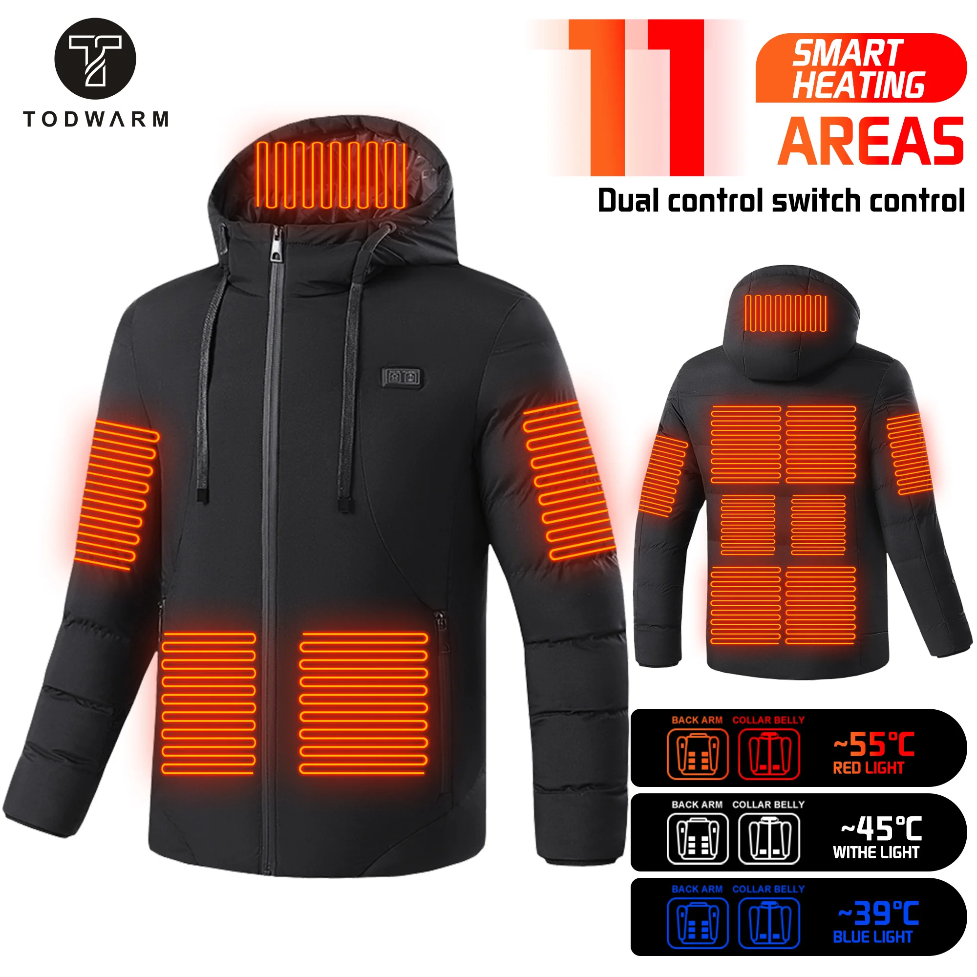 Теплая куртка с подогревом TODWARM зимняя мотоциклетная USB куртки электрическим для