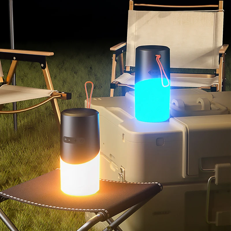

OLPAY IPX5 Waterproof Wireless Bluetooth Outdoor Camping Speakers With RGB Colorful Lights Loudspeakers Surround Bass Sound Box