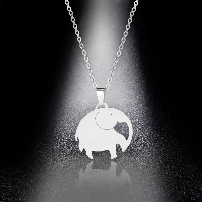 

Stainless Steel Necklace For Women Lover's Origami Elephant Pendant Necklaces For Women Gothic Jewelry Collares De Moda