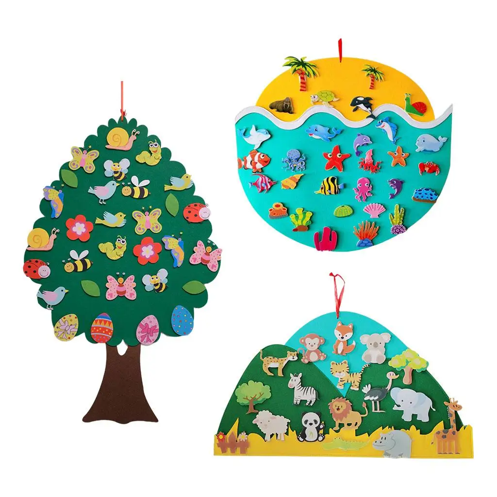 

Baby Busy Board DIY Felt Christmas Tree Xmas Gift Children Montessori Educational Toys Finger Grasp Sensory Creative Toy