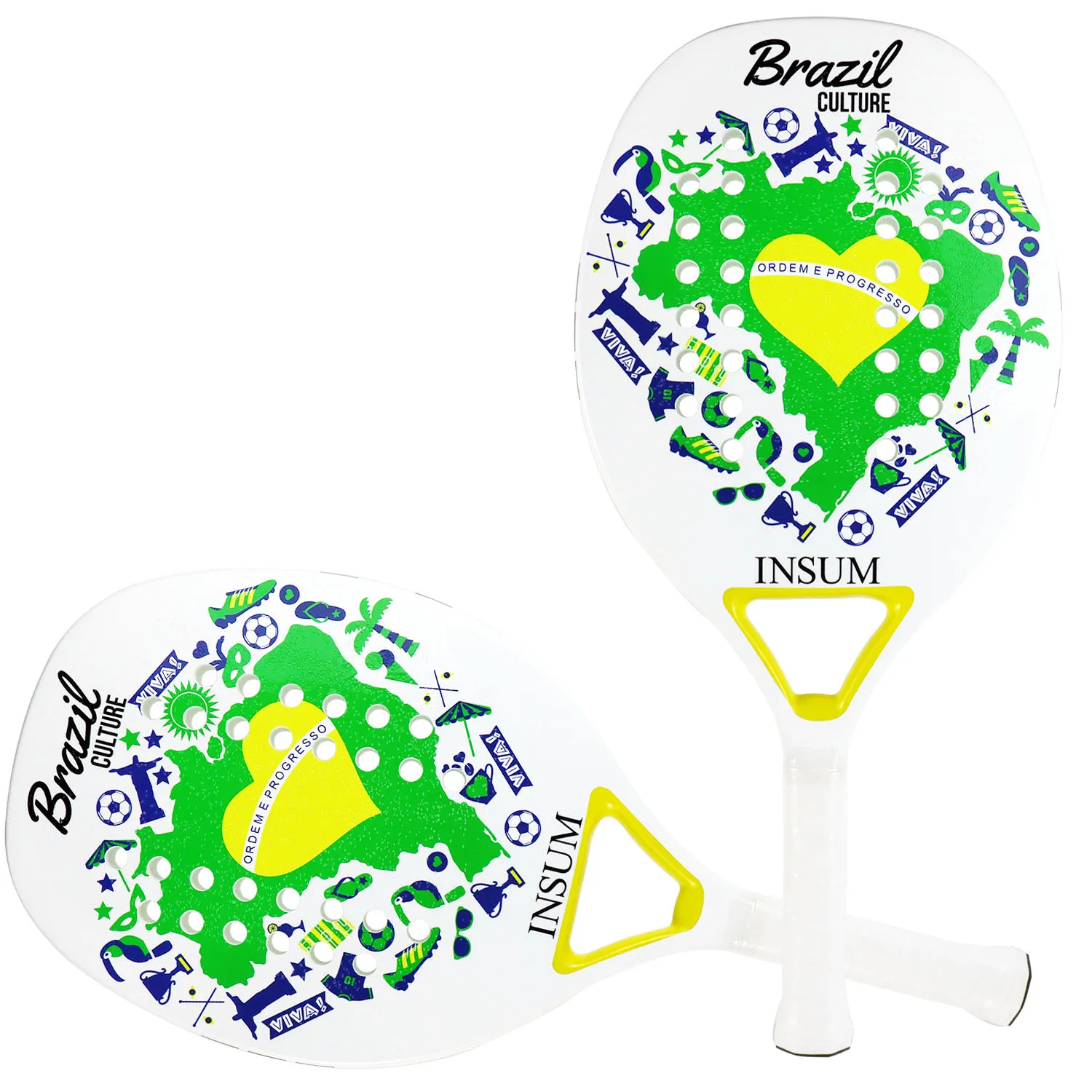 

High Quality Beach Tennis Racket Full Carbon Fiber Round Surface for Beach Sports and Practice