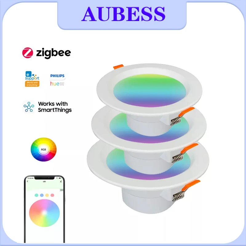 

Smart Light EWeLink Zigbee 3.0 Smart Downlight RGBCW Led Recessed Ceiling Light Voice Control Work With Alexa Google Home Module