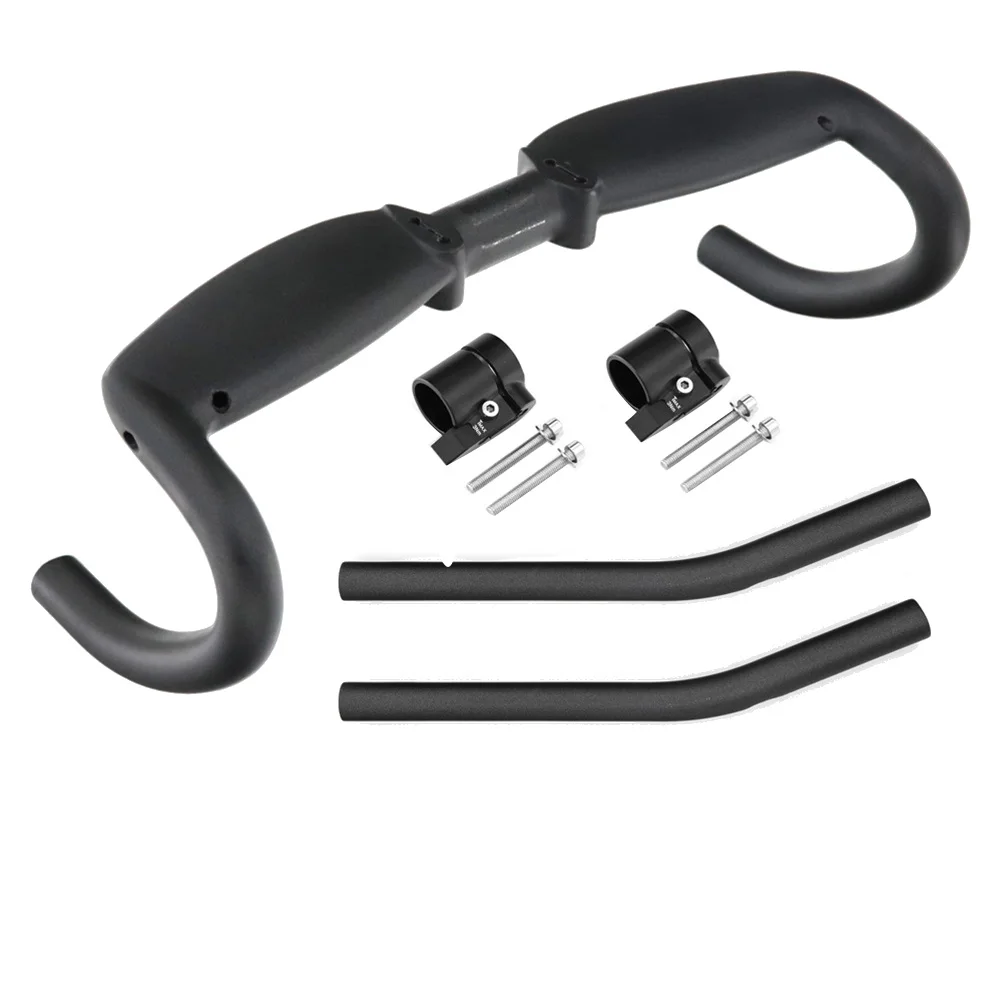 

TT Bar Triathlon Bar 31.8mm Time Trial Handles Carbon Matte Handlebar Road Race Rest Handlebar 400mm-Set B