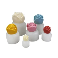 3d rose flower candle mold candle making silicone mold clay resin gypsum mould handmade party favors