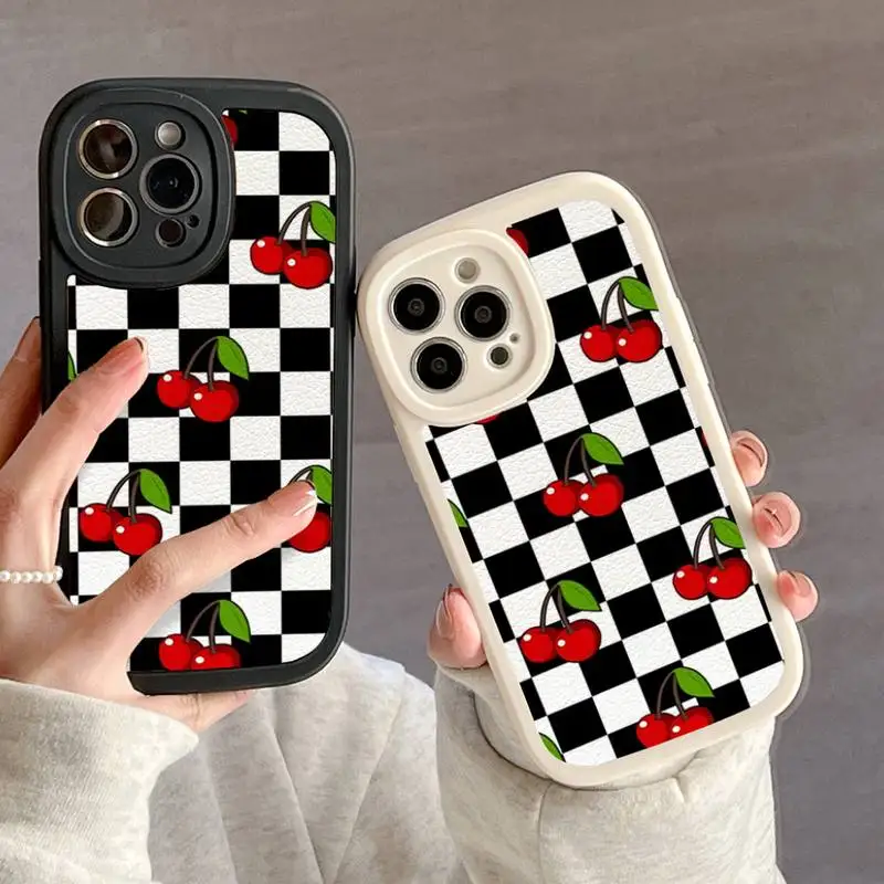 Чехол для телефона с шашками вишни IPhone 11 12 13 14 15 Plus Pro Max мягкий силиконовый чехол