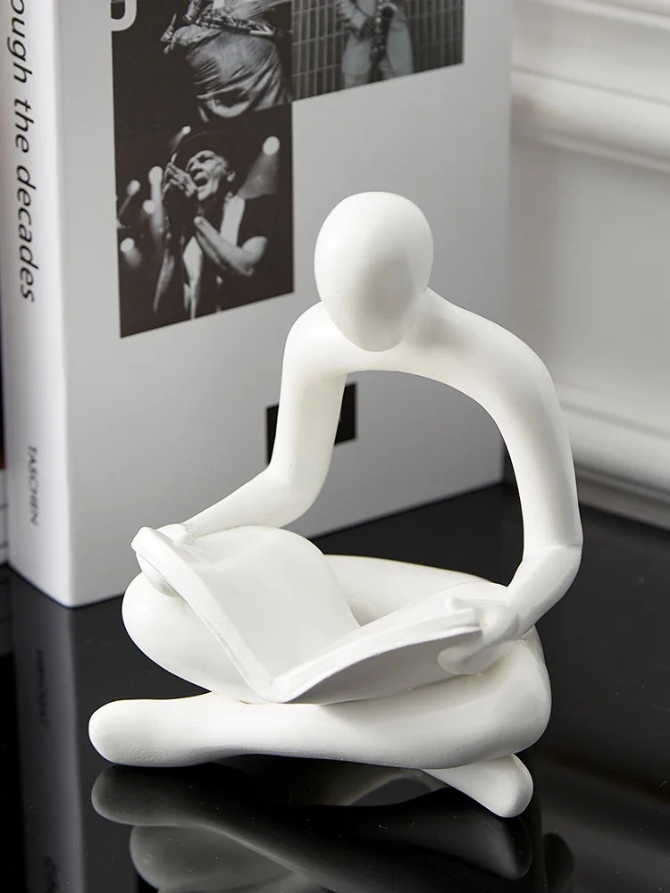 Скандинавское украшение для дома абстрактные фигурки книга чтения статуя