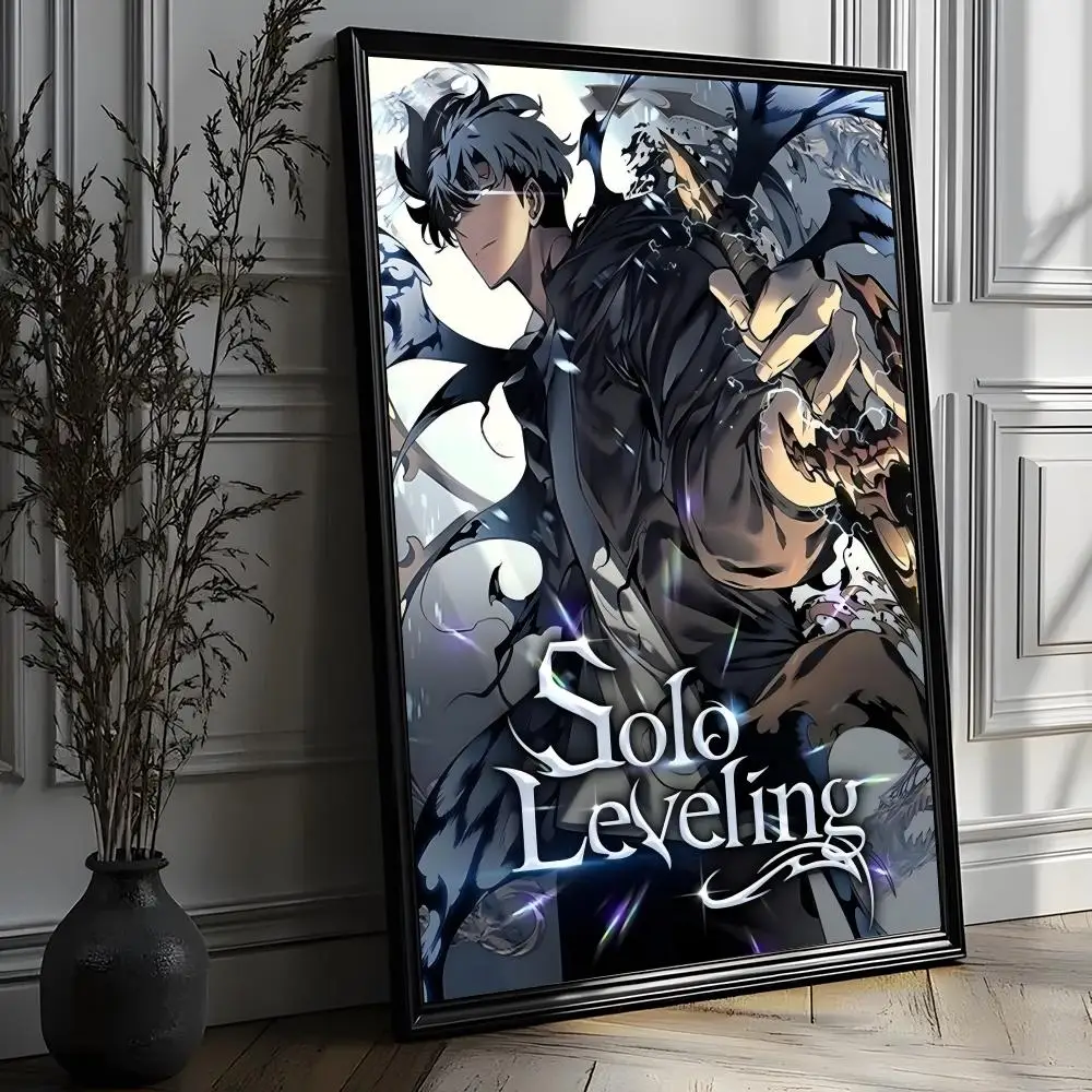 Фото Популярный аниме-постер S-solo L-levelings, HD-арт, наклейка на стену, декор для комнаты, водонепроницаемый, для дома, гостиной, бара, эстетическое украшение №3