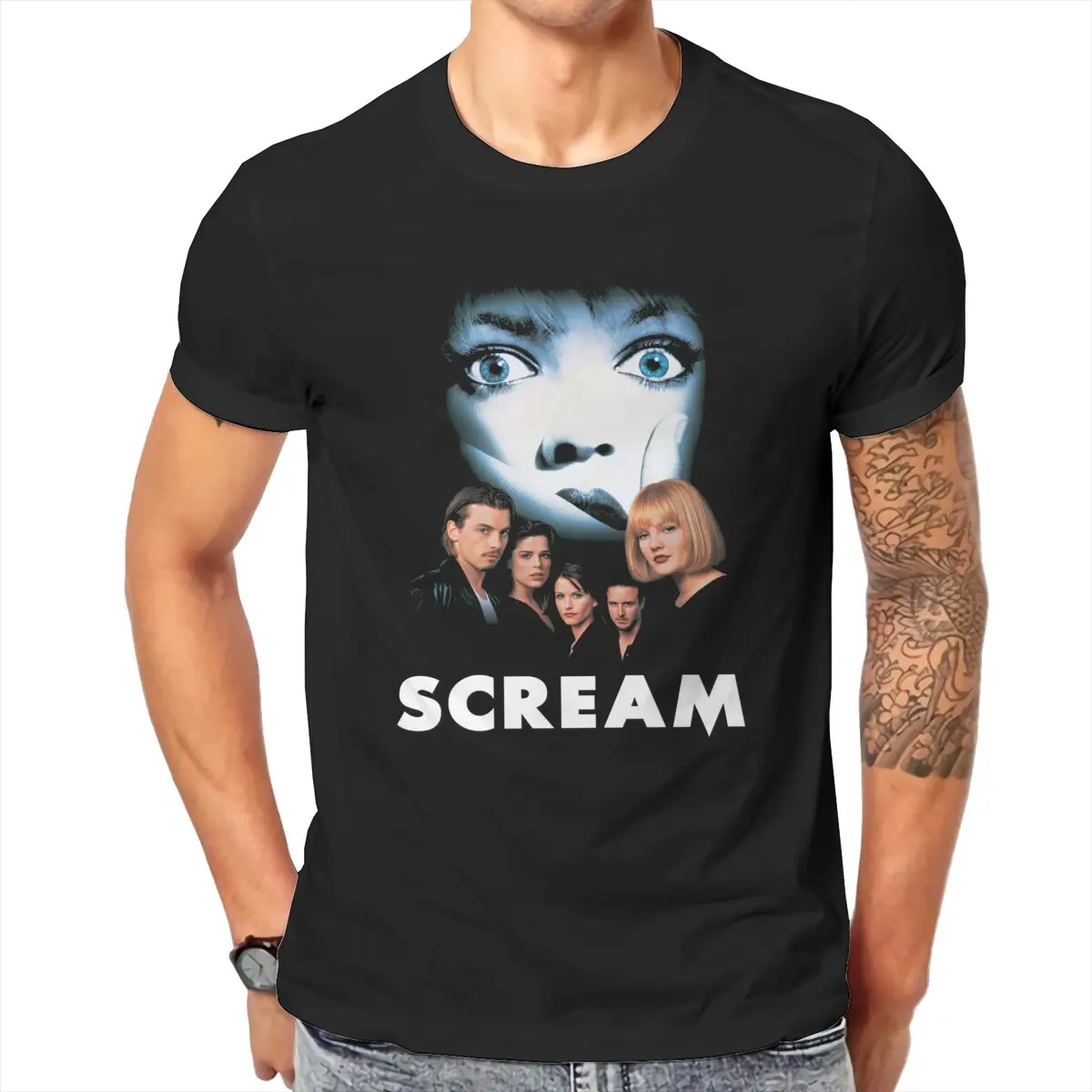 

Men Scream Horror Movie T Shirts Scary Ghostface 100% Cotton Clothes Novelty Short Sleeve Crew Neck Tee Shirt Gift Idea T-Shirt