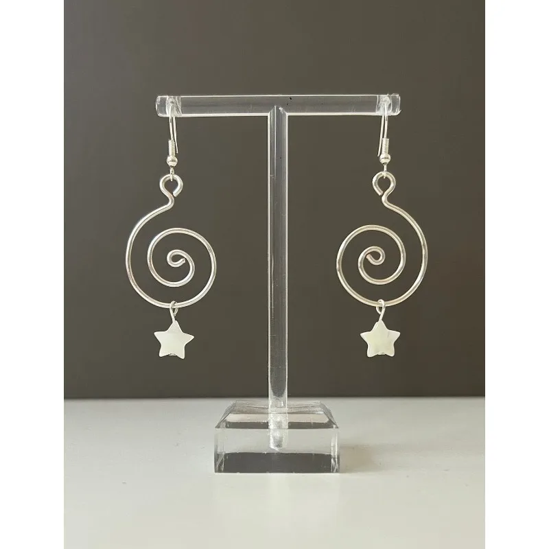 Серебряные Спиральные серьги со звездами келестическая ведьма подарок на день