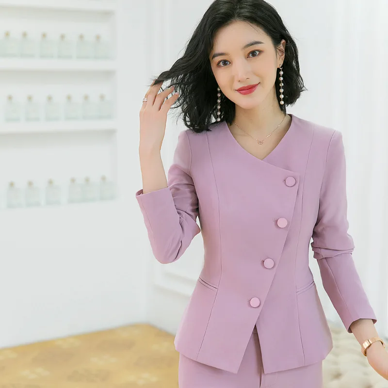IZICFLY Autumn Spring Style Fashion White Blazer Sets With Pant Korean Ladies Business Suits For Women Work Wear Two Piece