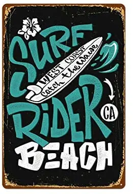 2021 металлический жестяной плакат для серфинга Райдера пляжа бара паба дома