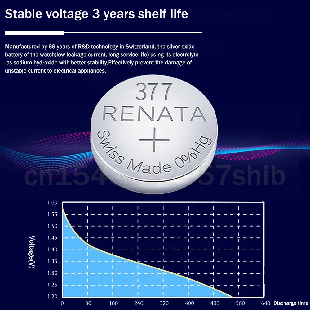 10 шт. 100% Renata 377 SR626SW AG4 LR626 1 55 в оксид серебра батарея для часов SR66 V377 швейцарская