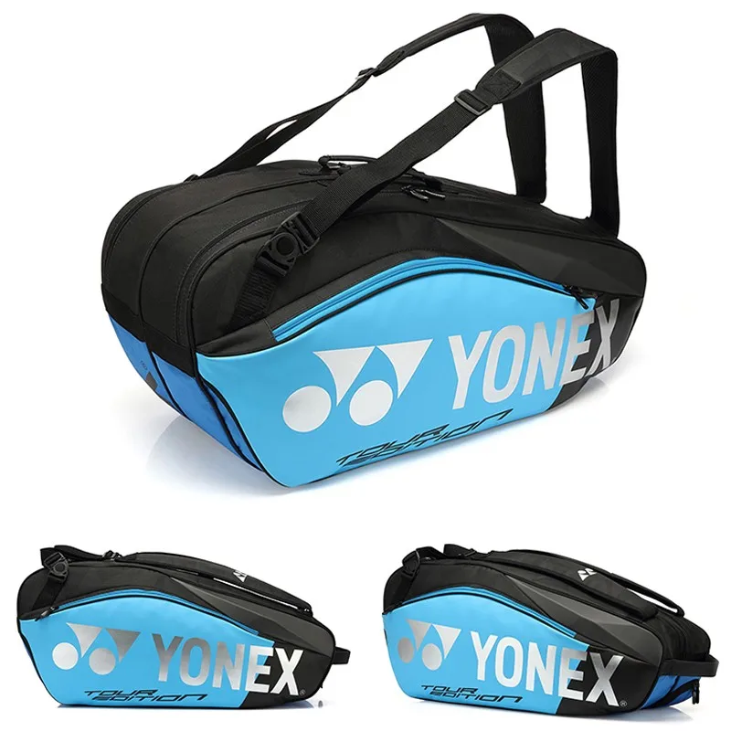 YONEX Tour Edition PU Large Tennis Bag With Shoes Compartment For Women Men Waterproof Max For 8 Rackets Badminton Racquet Bag