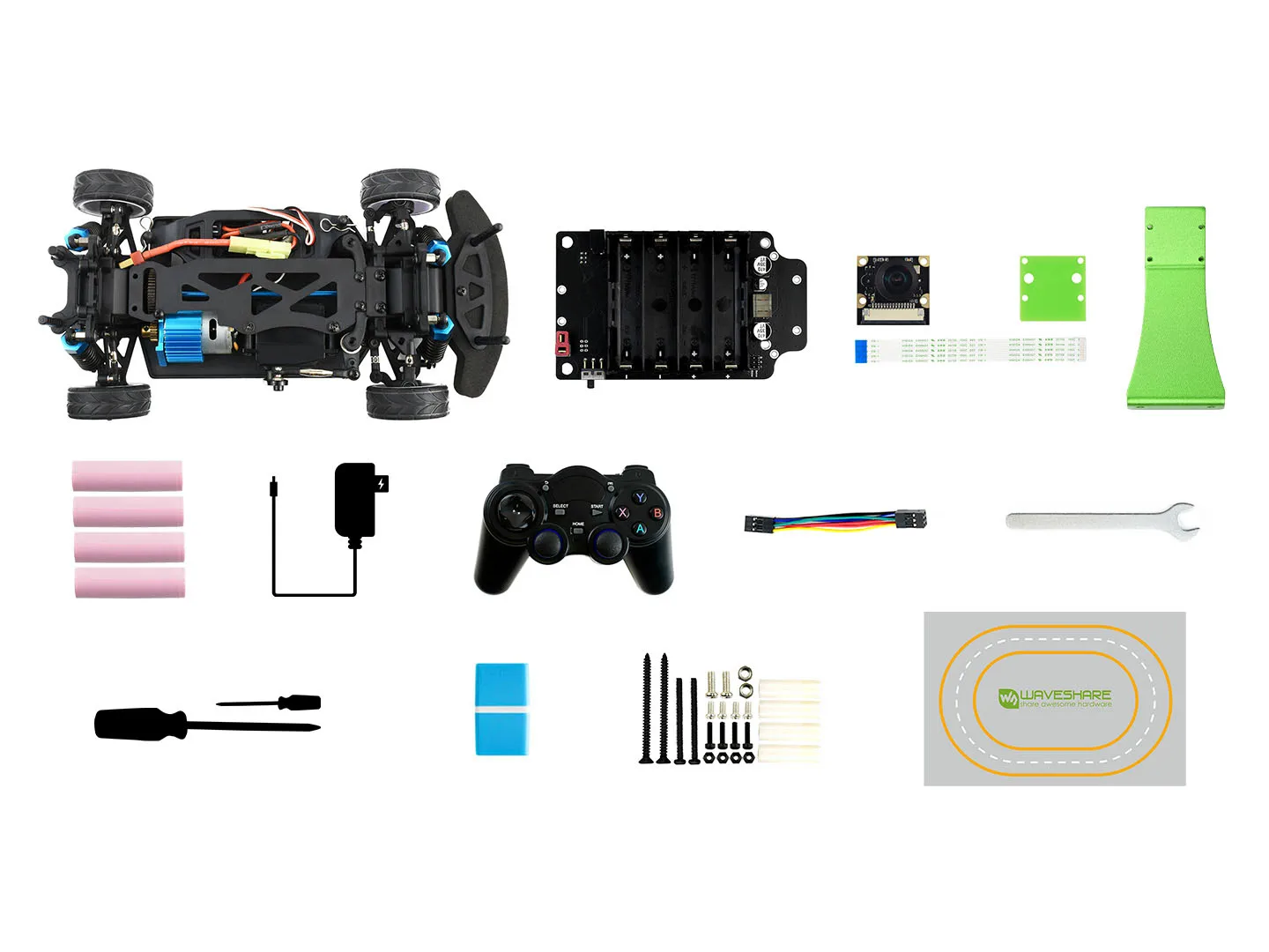 

PiRacer Pro AI Kit Acce,Without Pi4,High Speed AI Racing Robot Powered by Raspberry Pi 4,Supports DonkeyCar Project,Self Driving