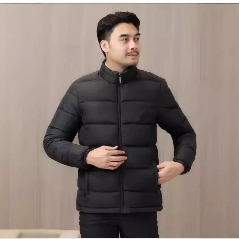 Мужская куртка с хлопковой подкладкой и воротником-стойкой утолщенная теплая