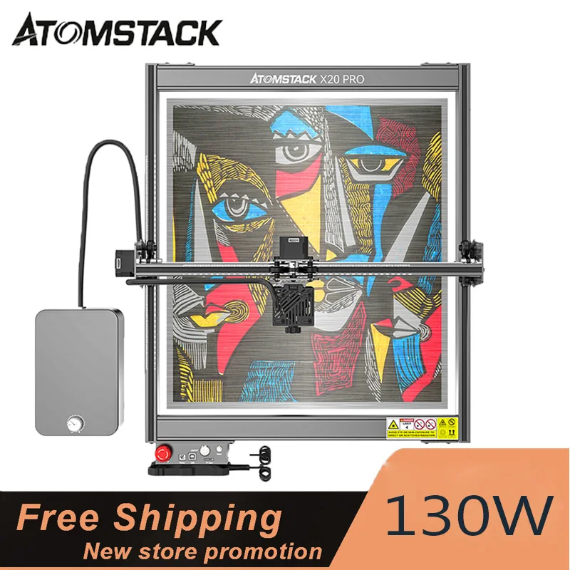 

ATOMSTACK X20 A20 S20 Pro 130W Laser Engraver Machine DIY Engraving Cut Acrylic Wood Metal Built-in Doul Air Assist APP Control