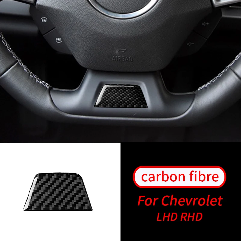 

For Chevrolet Camaro 2017-2019 1 PCS Real Carbon Fiber Steering Wheel Chin Sticker Trim Car Interior Accessories