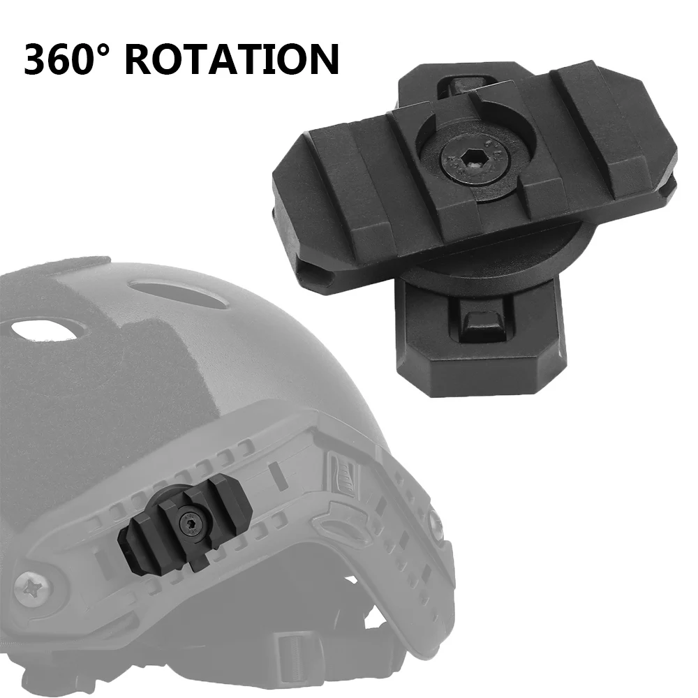 

19mm Helmet Side Rail Mount Adapter 360 Degree Guide Rotation Linear Guide Rail Airsoft Military Fast Helmet Rail Accessories