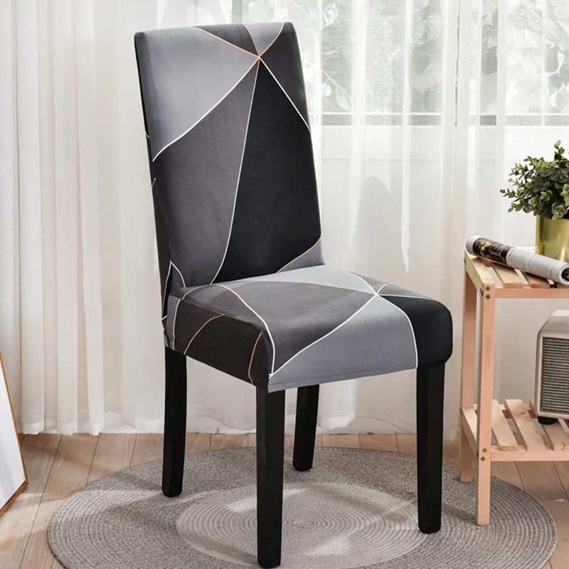 

Geomertic Dining Chair Cover 1/4/6/8 Pcs Elastic Slipcover for Dining Room Stretch Chair Cover Kitchen Wedding Banquet Home