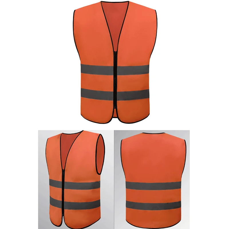 

56*68cm 1pc Neon Security Safety Vest High Visibility Reflective Stripes Orange Yellow Safty Goods Safety Reflective Vest