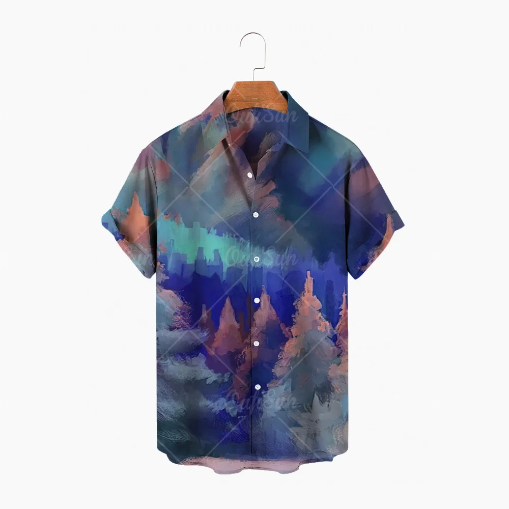 

Casual printed short-sleeved shirt men's street 2022 Hawaii abstract oversize ladies fashion Harajuku shirt men's 5XL