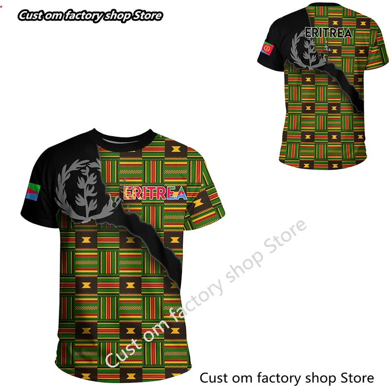 

Africa Country Eritrea Lion Colorful Retro 3D Print Men/Women Summer Casual Funny Short Sleeves T-Shirts Streetwear A8