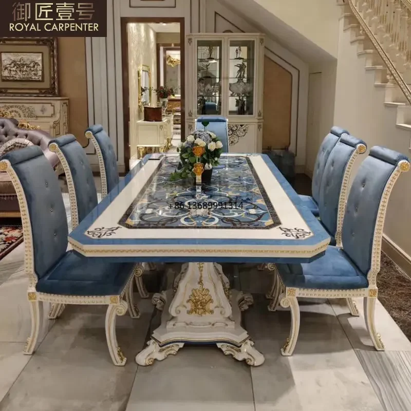 Европейский обеденный стол и стул комбинированный французский Прямоугольный