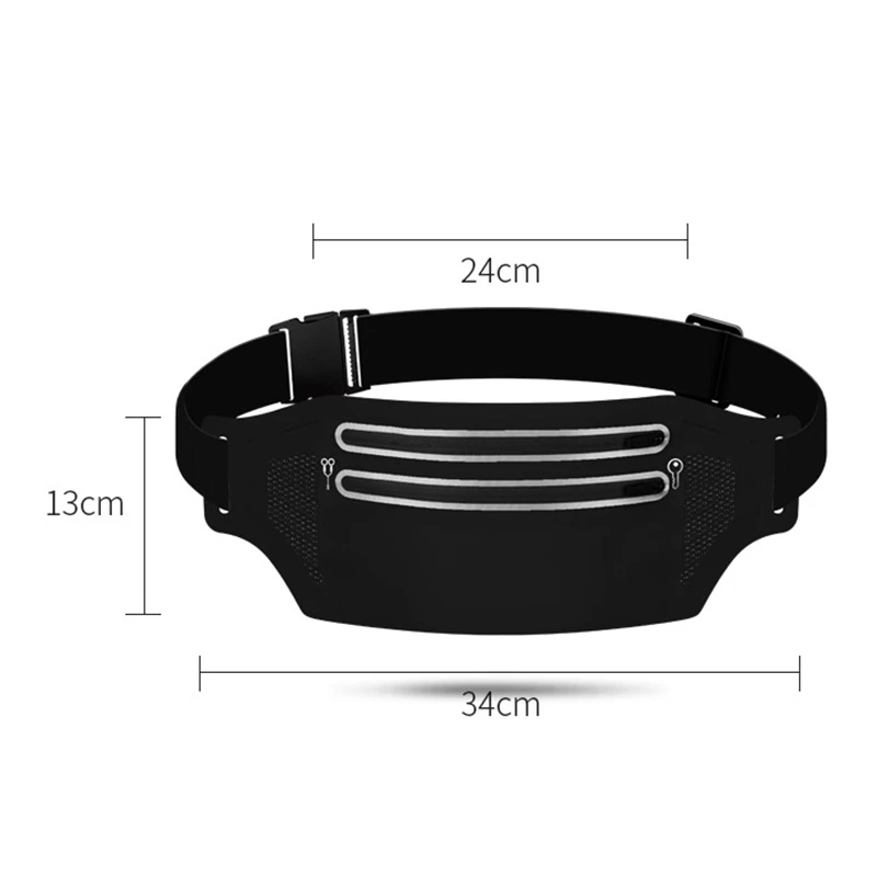 Ремень для бега поясная сумка с двумя карманами на молнии женщин и мужчин