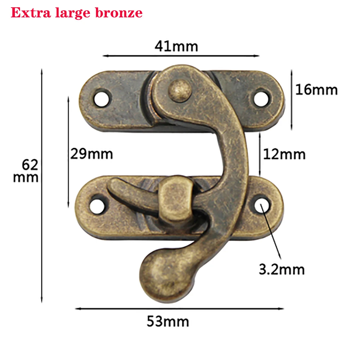 

Antique Hasp Hook Lock Iron Padlock Jewelry Chest Gift Wine Wooden Box Case Toggle Latch Leather Bag Furniture Hardware