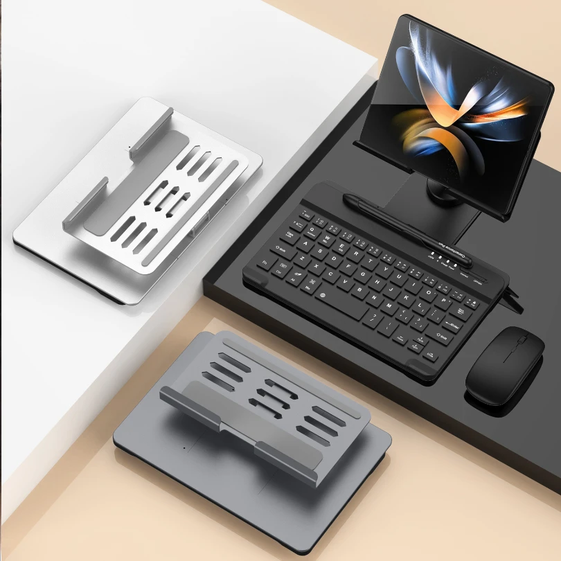 Mobile Office Equipment Phone Stand for Samsung Galaxy Z Fold 4 3 2 Adjustment Stand Pen Slot with Keyboard Touch Pen Mouse