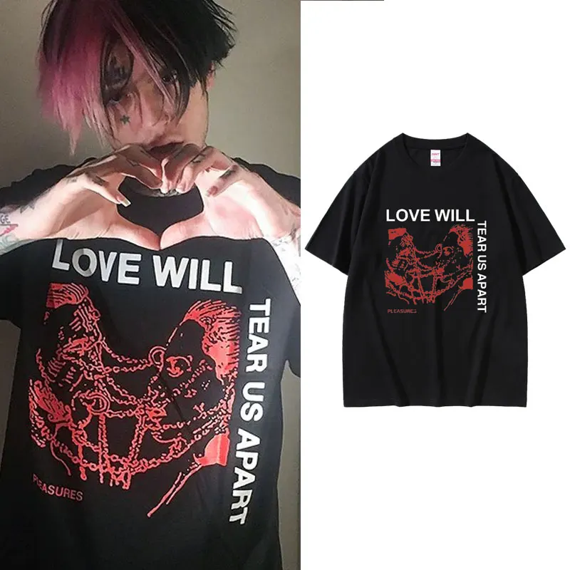 

Rapper Lil Peep Peep Love Will Tear Us Apart Same Graphic T Shirt Men's Hip Hop Oversized T-Shirts Men Women Casual Streetwear