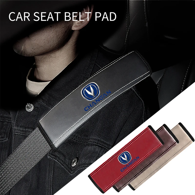 

Leather Car seat belt shoulder pad for Changan cx70 cs15 cs35 cs55 cx70 Benni Uni t Neck Protection Velcro Paste Automobile Part